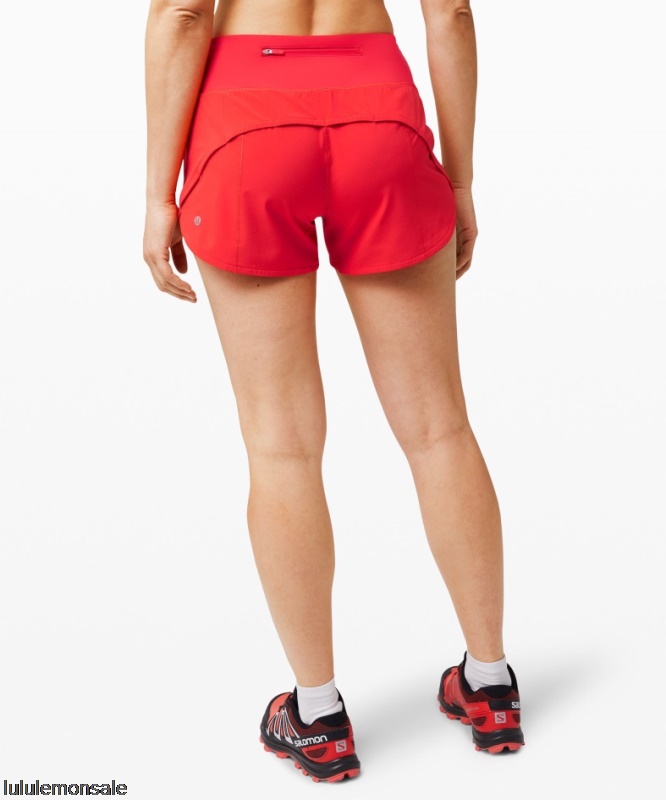 Lululemon Damen DELULU362 | Nelke Rot Beschleunigung Mittelhoch Gefüttert Kurz 4
